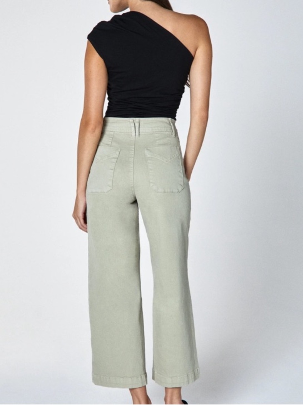 Unpublished GEMMA High-Rise Wide Leg Mod Sailor Jeans in Sage Green Size 32 EUC